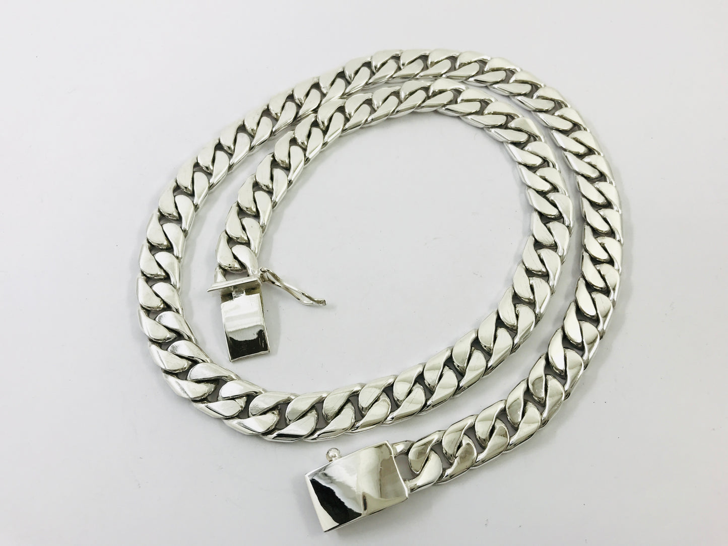 Heavy Taxco Mexican 925 Sterling Silver Curb Chain Necklace. 26" 66cm, 219 grams