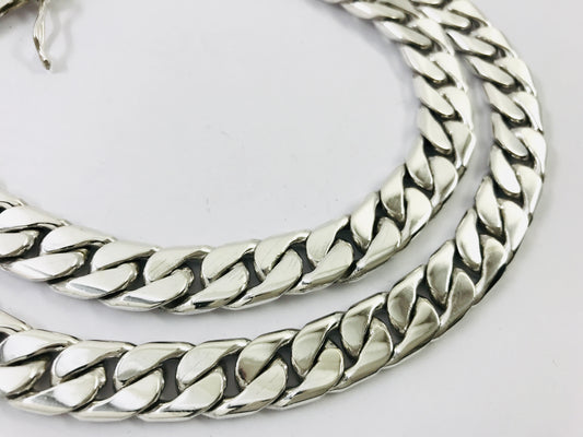 Heavy Taxco Mexican 925 Sterling Silver Curb Chain Necklace. 26" 66cm, 219 grams