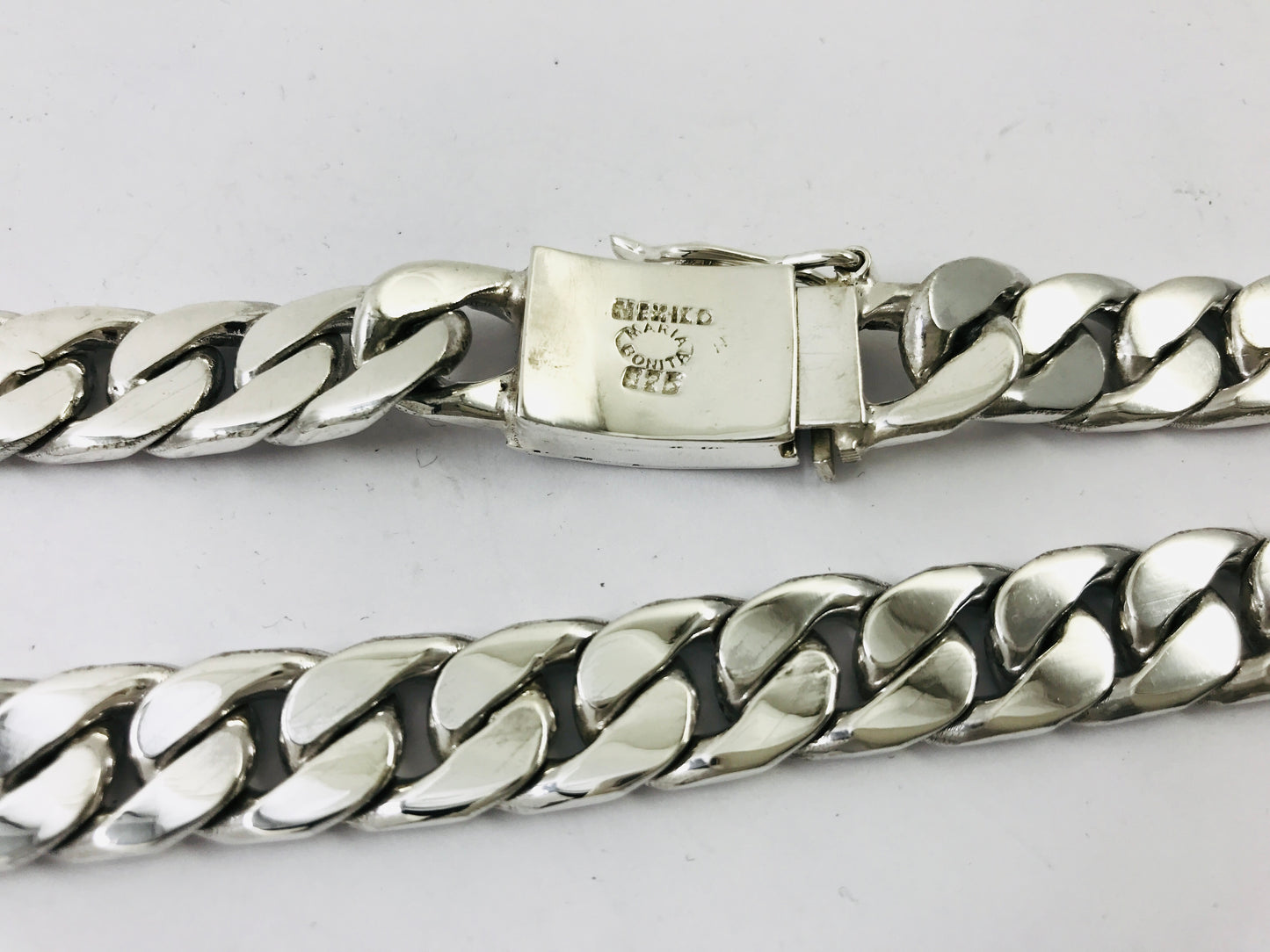 Heavy Taxco Mexican 925 Sterling Silver Curb Chain Necklace. 26" 66cm, 219 grams