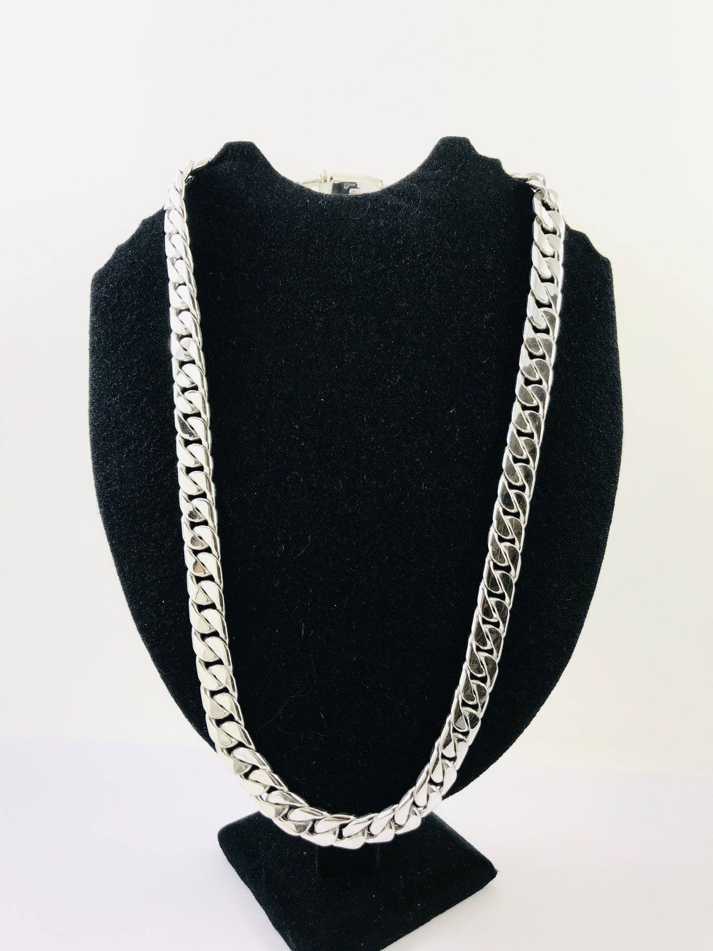Heavy Taxco Mexican 925 Sterling Silver Curb Chain Necklace. 26" 66cm, 219 grams