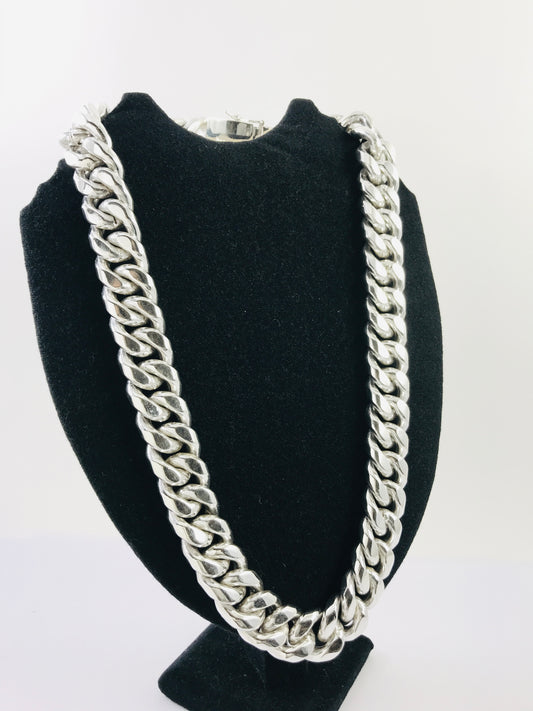 Magnificent Taxco, Mexican 925 Sterling Silver Curb Chain Necklace. 794 g, 25.5"
