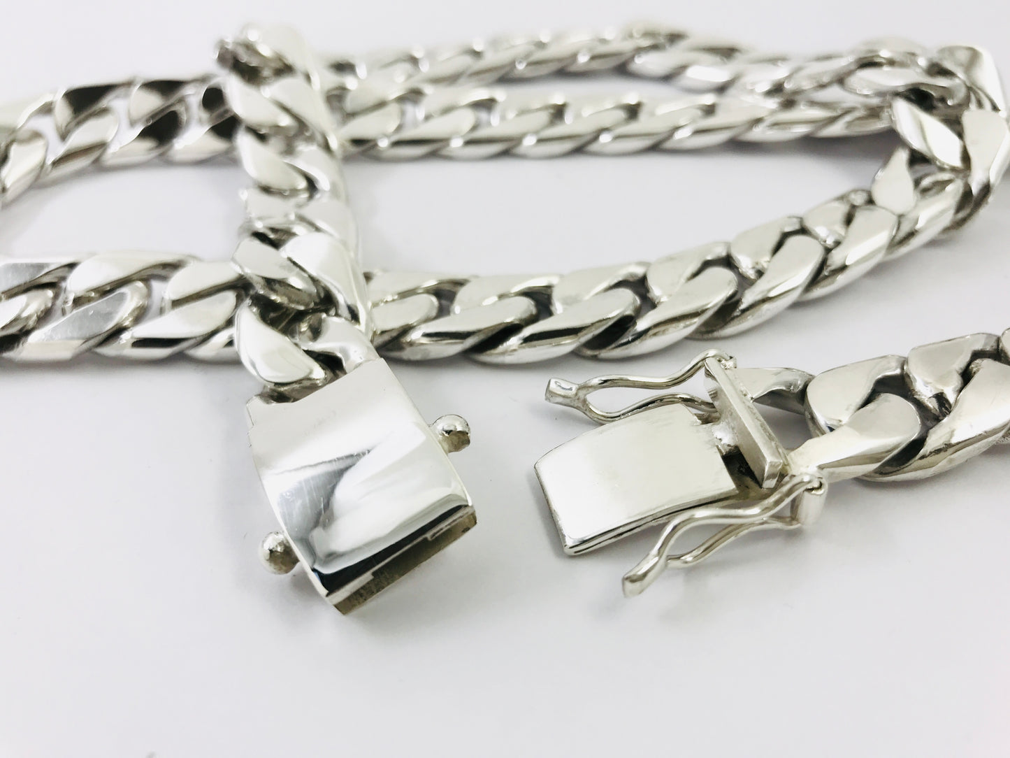 Heavy Long Taxco, Mexican 925 Sterling Silver Curb Chain Necklace. 330 g, 27.5"