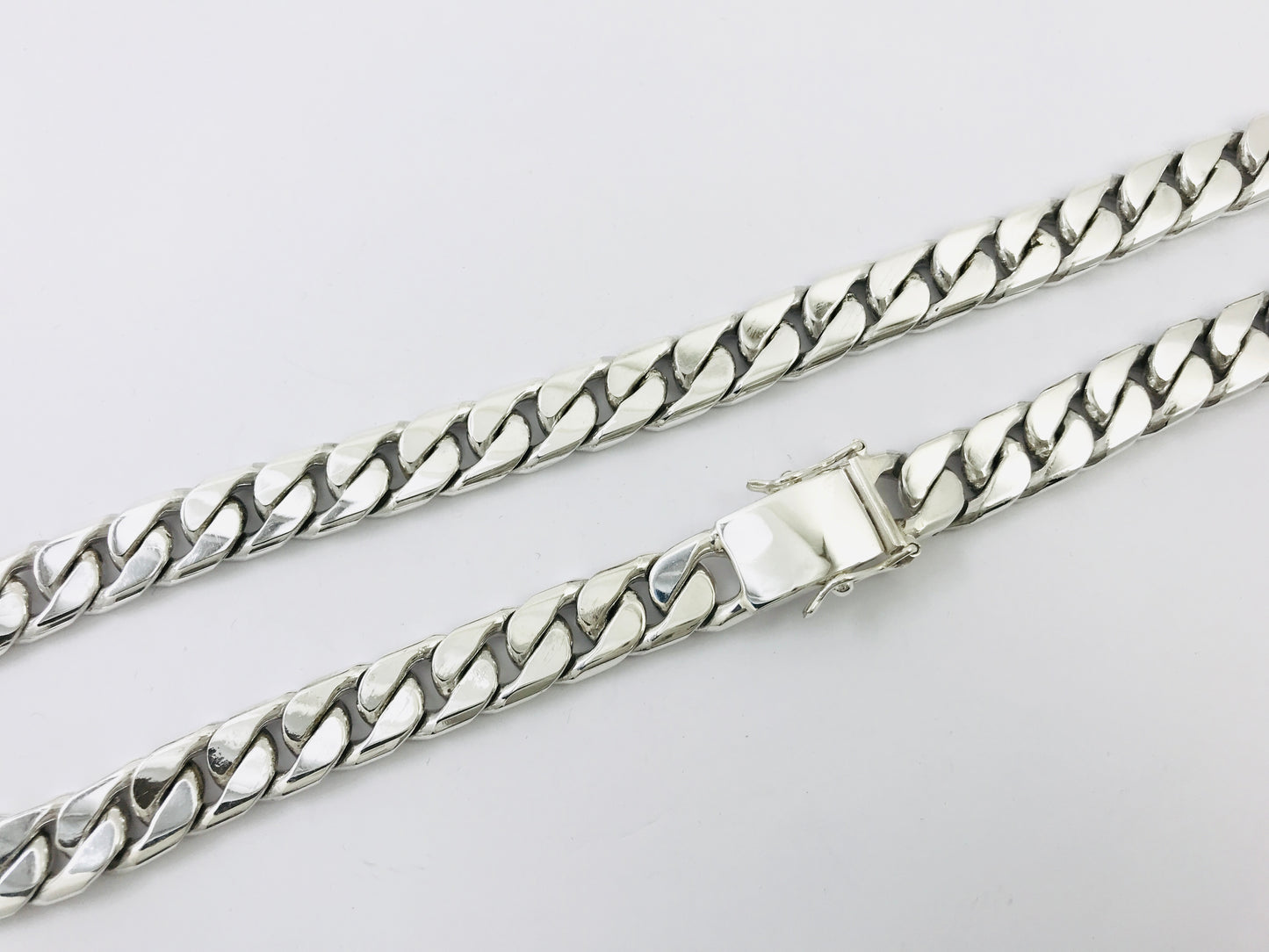Heavy Long Taxco, Mexican 925 Sterling Silver Curb Chain Necklace. 356 g, 29.75"