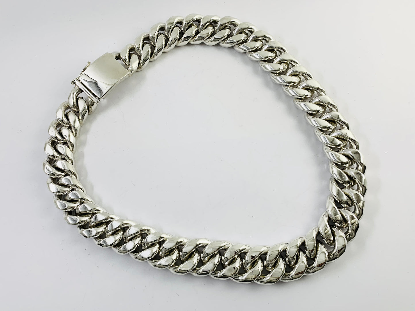 Heavy Taxco, Mexican 925 Sterling Silver Cuban/Curb Chain Necklace. 921 g, 23.6"