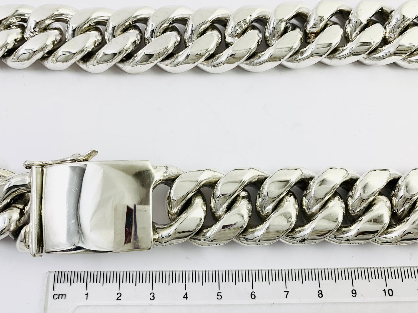 Heavy Taxco, Mexican 925 Sterling Silver Cuban/Curb Chain Necklace. 921 g, 23.6"