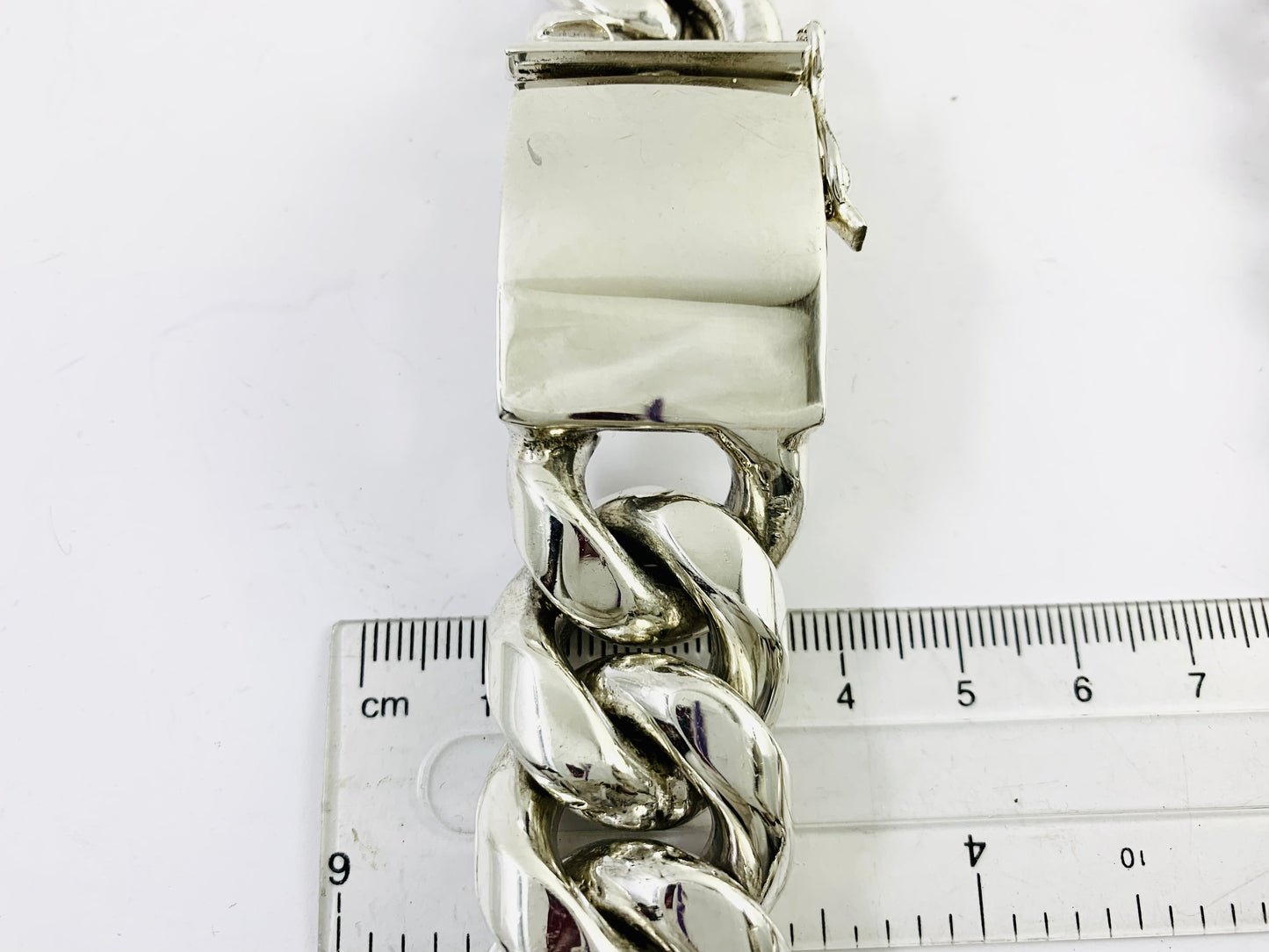 Heavy Taxco, Mexican 925 Sterling Silver Cuban/Curb Chain Necklace. 921 g, 23.6"