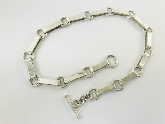 Vintage Taxco Mexican 925 Sterling Silver Chain Link Necklace. 121g, 52 cm, 20"