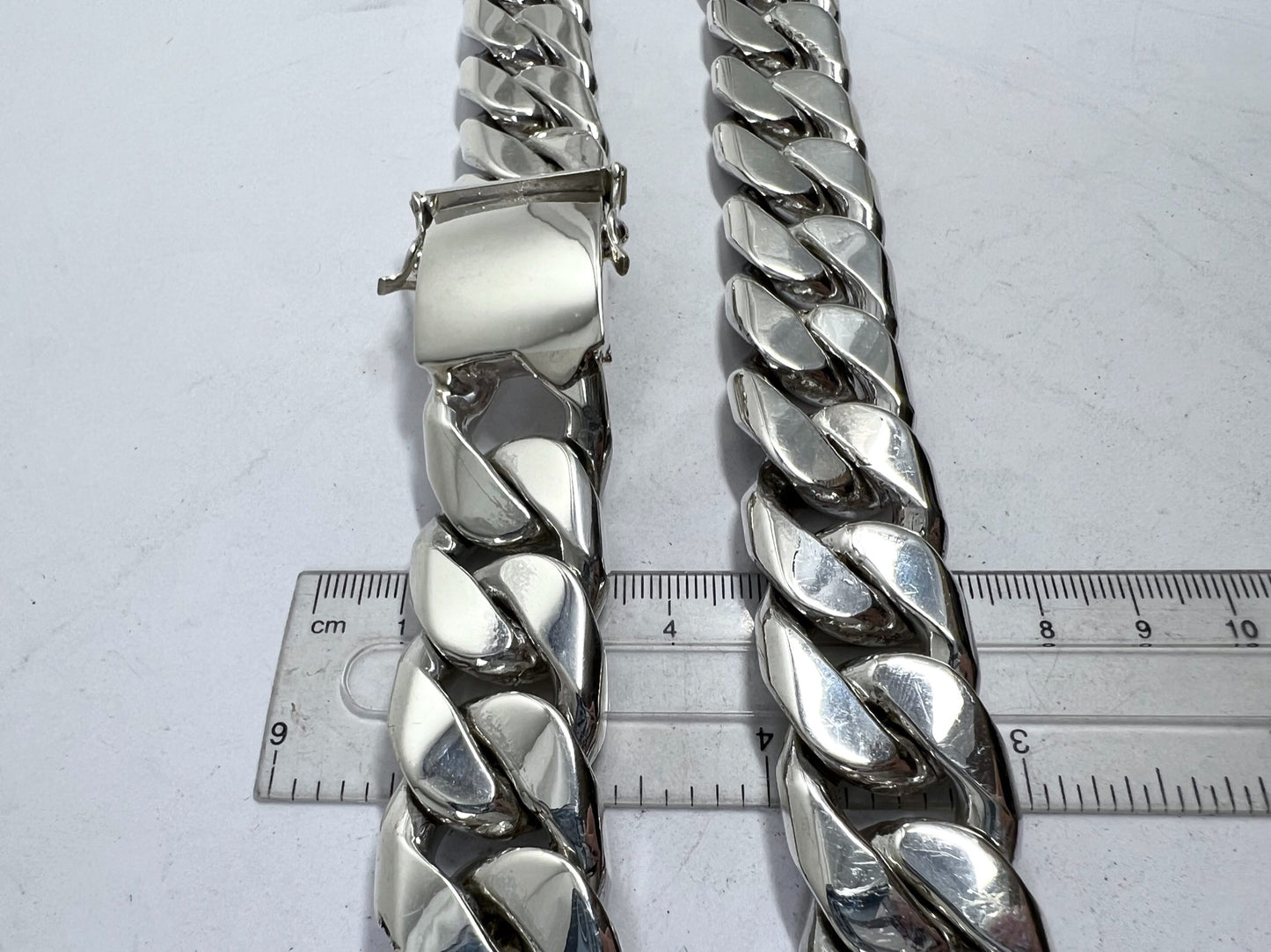 Long Heavy Taxco, Mexican 925 Sterling Silver Curb Chain Necklace. 690 g, 28"