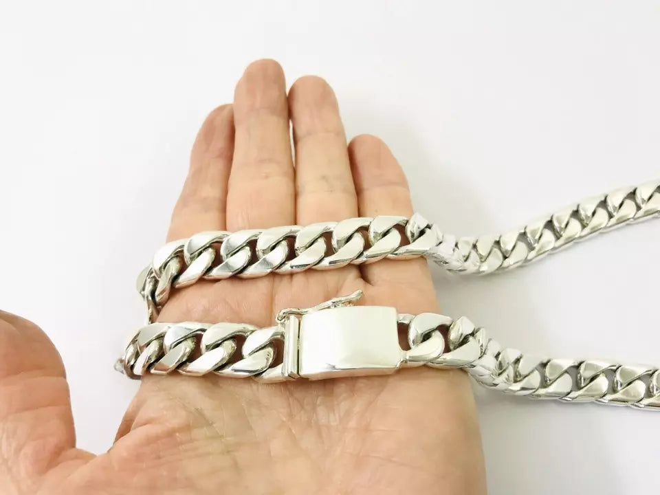 Heavy Taxco Mexican 925 Sterling Silver Curb Chain Necklace. 24" 61cm, 209 grams