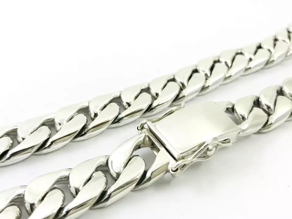 Heavy Taxco Mexican 925 Sterling Silver Curb Chain Necklace. 26" 65.5 cm, 312 g