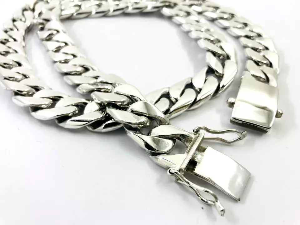 Heavy Taxco Mexican 925 Sterling Silver Curb Chain Necklace. 26" 65.5 cm, 312 g