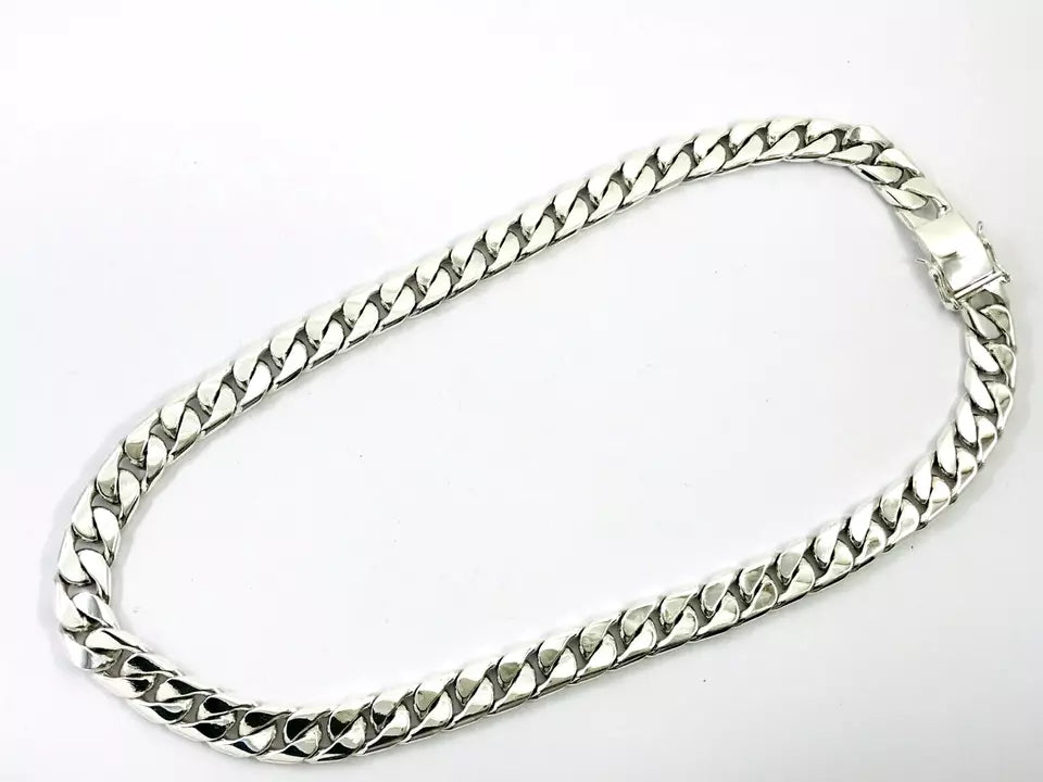 Heavy Taxco Mexican 925 Sterling Silver Curb Chain Necklace. 26" 65.5 cm, 312 g