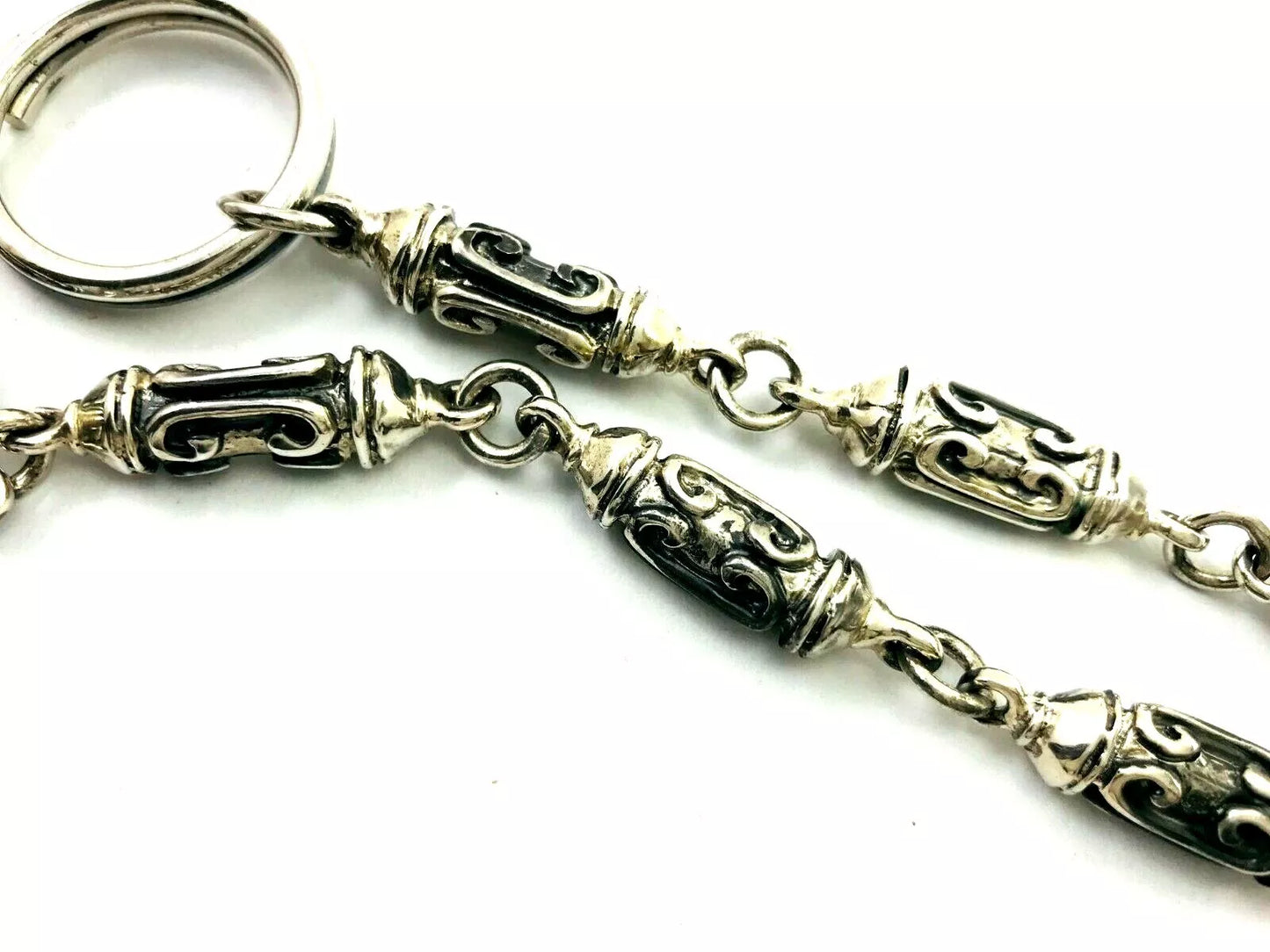Heavy Taxco Mexican 925 Sterling Silver Biker Wallet Chain. 178 g, 48.5 cm, 19"