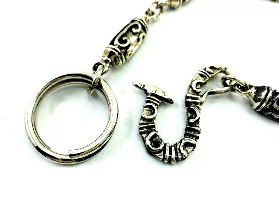Heavy Taxco Mexican 925 Sterling Silver Biker Wallet Chain. 178 g, 48.5 cm, 19"