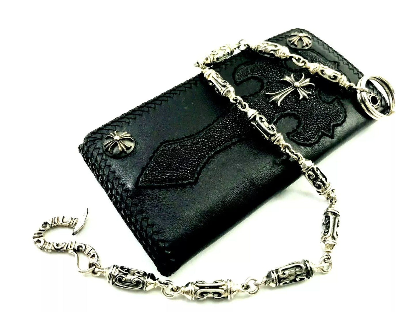 Heavy Taxco Mexican 925 Sterling Silver Biker Wallet Chain. 178 g, 48.5 cm, 19"