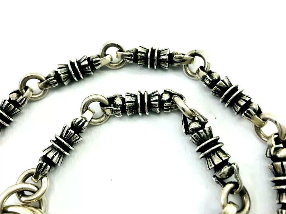 Heavy Taxco Mexican 925 Sterling Silver Biker Wallet Chain. 182 g, 54 cm, 21"