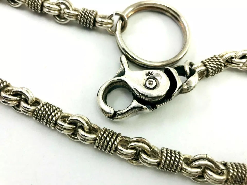 Heavy 950 Sterling Silver Biker Wallet Chain. 154 grams, 50 cm, 20"