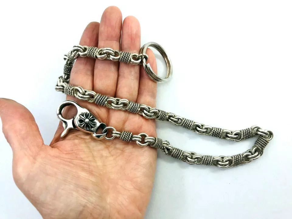 Heavy 950 Sterling Silver Biker Wallet Chain. 154 grams, 50 cm, 20"