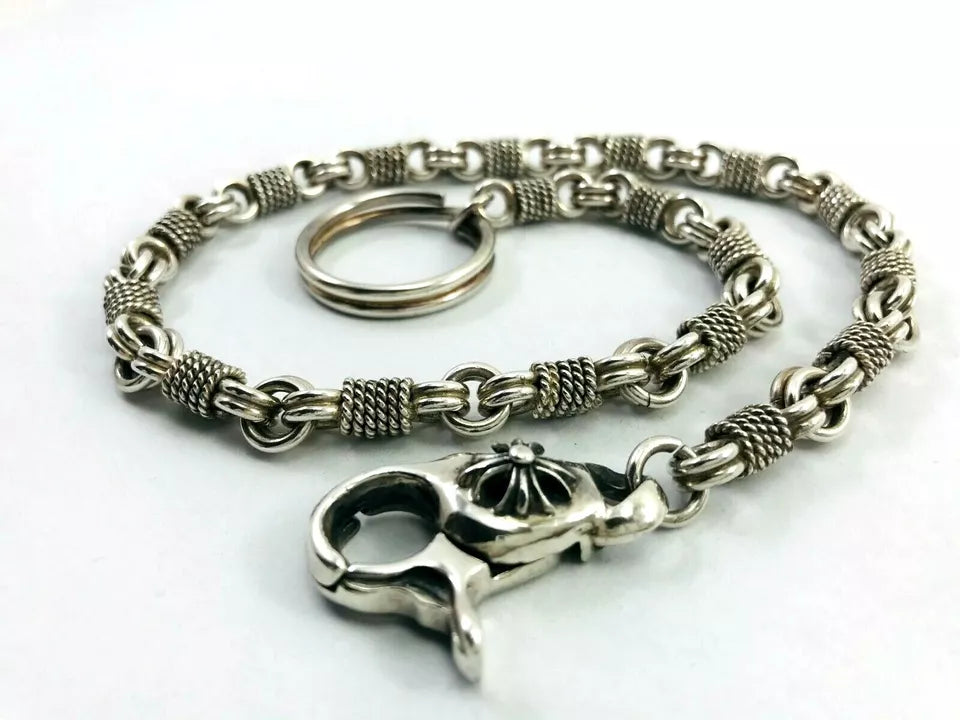 Heavy 950 Sterling Silver Biker Wallet Chain. 154 grams, 50 cm, 20"